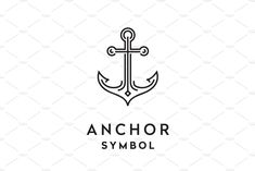 an anchor symbol with the word anchor symbol in black and white, on a white background