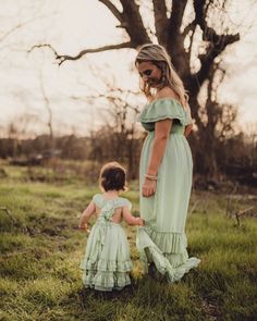 Nellie Ruffle Maxi Dress - Sage #product_type - Bailey's Blossoms Mommy And Me Outfits Dresses, Western Mommy And Me Photo Shoot, Mommy And Me Waterfall Photo Shoot, Boho Mommy And Me Shoot Outdoor, Mother Daughter Boho Photoshoot, Mommy And Me Creek Session, Sage Dress, Mommy And Me Dresses, Sage Color