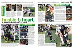 an article in the sports paper features images of football players