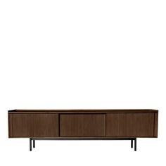 the sideboard is made out of wood and metal