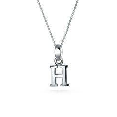 Our block letter initial pendants are a cute addition to any jewelry box. Personalize your look with a silver initials necklace and celebrate your individuality. Buy your first and last initial or mix and match a modern jewelry necklace with other alphabet initials jewelry. The ABCs of .925 Sterling Silver jewelry for women have never been so chic. Size: One Size.  Gender: female.  Age Group: adult. Initials Jewelry, Jewelry Letter, Initials Necklace, Antique Silver Jewelry, Silver Bling, Letter H, Initial Pendant Necklace, Charm Pendant Necklace, Initial Jewelry