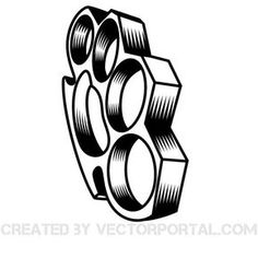 Vector illustration of brass knuckles. Badass Drawings, Petit Tattoo, Tattoo Vector, Geniale Tattoos, Old School Tattoo Designs, Tattoo Stencil Outline