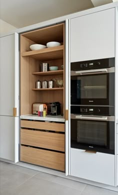 Modern Refrigerator Cabinet, Kitchen Pantry Design, Kitchen Inspiration Design, Pantry Design, Coffee Station, Kitchen Cabinetry, Kitchen Cabinet Design, Updated Kitchen