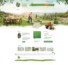 the website for green habitat is displayed on a tabletop, with people working in the background