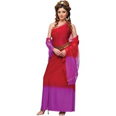 Roman Goddess Costume - Walmart.com Roman Goddess Costume, Warrior Outfits, Plus Size Costume, Purple Gowns