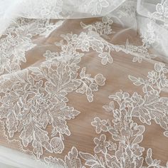 1 Yard Ivory Alencon Lace Fabric, Embroidery Bridal Lace Fabric, Wedding Gown Lace, Cord Lace Fabric Wedding Gown Lace, Wedding Table Runner, Corded Lace Fabric, Cord Lace, Table Runners Wedding, Fabric Embroidery