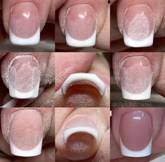 Gel Nails French, Casual Nails, French Acrylic Nails, Soft Nails, Fire Nails, Nail Art Tutorial