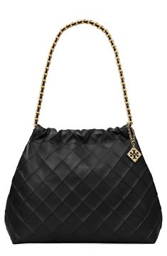 Signature logo hardware and diamond-quilted leather distinguish a spacious hobo bag perfect for storing your daily essentials while on the go. Magnetic-snap closure Shoulder straps Interior zip pocket Flat base for stability Lined Leather Imported Tory Burch Fleming Bag, Soft Leather Hobo Bag, Womens Designer Handbags, Naha, Leather Hobo Bag, Dolce E Gabbana, Leather Hobo, Quilted Leather, Hobo Bag