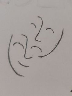 a drawing of the face of a person with a smile on it's face