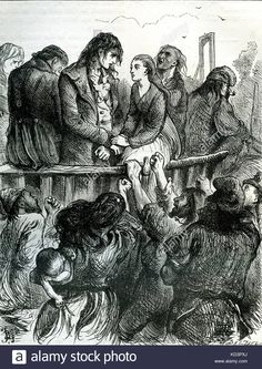 an old drawing of people sitting at a table with one person holding the other's hand