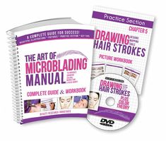 the art of microblading manual and workbook with dvd on white background, includes cd