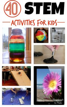 40 STEM Activities for Kids - Playdough To Plato Chemistry Engineering, Technology Kids, Stem Camp, Summer Stem, Playdough To Plato, Stem Experiments, Stem Ideas