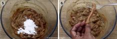 two pictures showing how to make an oatmeal in a blender and then mixing