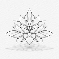 a black and white drawing of a flower