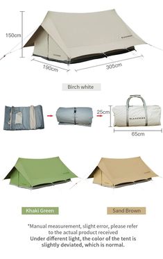 an image of a tent with measurements for the top and bottom section, showing how to set up it