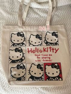 My tote bag Easy 30 day return policy Hello Kitty Merch, Kawaii Tote Bag, Sanrio Tote, Hello Kitty Tote Bag, Hello Kitty Tote, My Tote Bag, Diy Tote Bag Design, Handpainted Tote Bags, Graphic Tote Bag