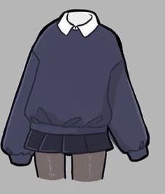 a drawing of a person wearing a sweater and skirt