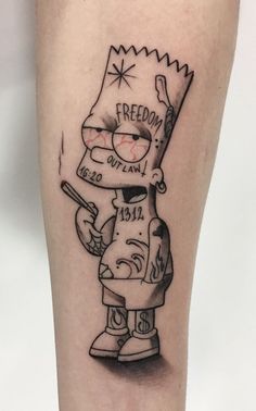 Simpsons Tattoo, Tato Minimal, Tato Henna, Gangsta Tattoos, Movie Tattoos, Small Tattoos For Guys, Badass Tattoos