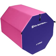 the large pink and blue box is attached to it's side, which says we sell mats