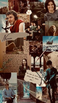 A collage with the real narnia vibe. Narnia Lamp Post Wallpaper, Narnia Lockscreen, Narnia Collage, Narnia Behind The Scenes, Chronicals Of Narnia, Chronicles Of Narnia Aesthetic, Narnia Winter