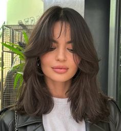 Butterfly Cut with Wispy Fringe Layers Around The Face Medium, Natural Brown Hair Medium Length, Haircut Summer 2024, Elizabeth Hairstyle, Haircuts For 2024 Women, Shoulder Length Hairstyle Women, Summer Haircuts For Medium Hair, Summer Haircuts 2024