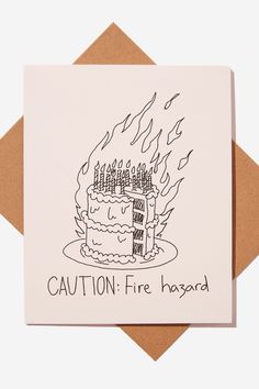 Typo - Funny Birthday Card - Caution fire hazard candles Dad Card Ideas Birthday, Bd Cards Ideas, Homemade Cards For Men Birthdays, Funny Birthday Drawings, Quirky Birthday Cards, Thank You Cards Funny, Funny Watercolor Birthday Cards, Funny Diy Cards, Birthday Cards Ideas For Dad