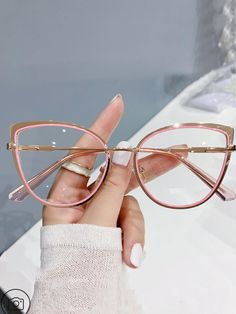 Collar     Embellished   Women Accessories Round Eyewear, Oversized Glasses, Clear Glasses