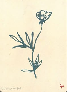 a drawing of a flower on a piece of paper