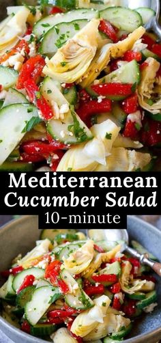 this mediterranean cucumber salad is loaded with lots of fresh vegetables