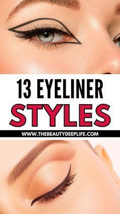 Different Types Of Eyeliner, Types Of Eyeliner, Winged Eyeliner Tricks, Best Eye Makeup Brushes, Eyeshadow Guide, Skincare Quiz, Different Eyeliner Styles, Eyeliner Types, Cat Eye Eyeliner