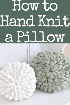 how to hand knit a pillow