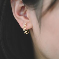 High quality 18K gold plated brass earrings, color not easily tarnish, lead nickel free  Size: 19x8mm Quantity: 4pcs Color: gold  Material: 18K gold plated brass ❤ More gold plated brass items here: ❤ https://www.etsy.com/shop/Nbeads?search_query=GB ❤ More metal findings(brass, silver, alloy etc.) here: ❤ https://www.etsy.com/shop/Nbeads?section_id=6656259 Gold Ear Climbers For Everyday, Everyday Gold Ear Climbers, Minimalist Gold-plated Ear Climbers, Dainty Gold Wrap Earrings For Pierced Ears, Gold-plated Ear Cuff With Ear Wire, Gold Ear Climbers As Gift, Gold Plated Ear Climbers As Gift, Gold Ear Climbers Gift, Gold Ear Cuff With Matching Earrings As Gift