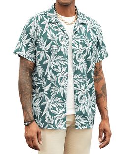 PRICES MAY VARY. SOFT MATERIAL: Men's Hawaiian short sleeve shirts are made of high quality fabrics that are comfortable, breathable. Ultra soft fabric for mens short sleeve button up shirts, it's a ideal shirt for hot and sunny days. Stitching neatly and exquisite hawaiianmanship, you are assured to stay comfortable for all day long. STYLISH FEATURES: This stylish tropical summer beach shirt for men features with a relaxed fit, button up closure, stylish camp collar neckline and comes with a ch Men Beach Outfit Summer, Hawaiian Shirt Outfit Mens Aesthetic, Hawaiian Shirt Outfit, Beach Outfit Men, Mens Aesthetic, Party Outfit Men, Matching Pairs, Twelfth Night, Hawaiian Outfit