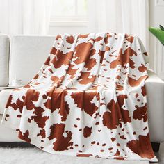 PRICES MAY VARY. 100% Polyester 🐄Softer and Warmer. Upgraded flannel double-sided cow blanket is made of 330 GSM microfiber, light weight, soft, warm enough to be comfortable and skin friendly for children, babies and family members. Black and white cow print blanket with high fleece blanket's quality material, good to wrap you in warmth and comfort on cold nights. 🌻Choose the Right Size, small blanket(40x50inch), suitable as a Baby blanket for children's naps and as a swaddling blanket for ba Fuzzy Cow Print Blanket, Tie Blanket Cow Print, Cow Print Fleece Blanket, Cowhide Blanket, Cow Print Blanket, Cow Spots, Flannel Fashion, Brown Cowhide, Striped Blankets