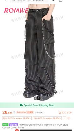 Punk Woman, Casual Cargo Pants, Pop Fashion, Cargo Pants, Pants