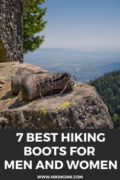 hiking boots sitting on top of a rock with the words best hiking boots brands above it