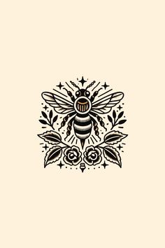 a black and white drawing of a bee