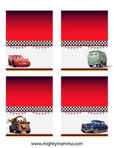 cars and trucks are lined up in the same pattern