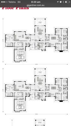 the floor plan for this house is shown in three different sections, including two bedroom and one