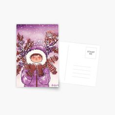 Get my art printed on awesome products. Support me at Redbubble #RBandME: https://www.redbubble.com/i/postcard/The-Girl-with-Warm-Winter-Clothes-by-whya/56770385.V7PMD?asc=u Warm Winter Clothes, Winter Outfits Warm, Winter Clothes, Chiffon Tops, Warm Winter, Winter Outfits