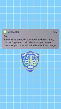 the text message is displayed in front of a blue background