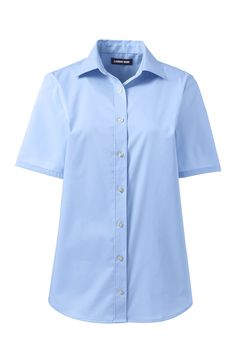 This shirt doesn'tjust keep her looking neat and well-dressed through the day, it also keeps her completely covered and confident thanks to innovative No Gape hidden-button feature that prevents gaping at the bust. The stretch fabric provides comfort that moves with her, and an easy-care finish keeps this shirt crisp after every wash. An ideal dress shirt for school days and special occasions. No Gape® hidden-button feature seamlessly designed in to prevent gaping at the bust, offering compl Blue Scrubs, Blue Shirt Dress, Sea Blue, Sleeves (women), Blue Gender, School Shirts, Work Shirts, School Days, Well Dressed