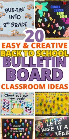 the back to school bulletin board has been made into an easy and fun classroom decoration idea