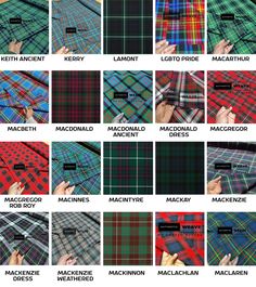 Welcome to The Largest Collection of Tartan Fabrics. Celtic Attire offers 160 Tartan fabrics in ready to ship category and we can weave your own custom tartan also. Our Tartan fabrics are made of 100% acrylic that is a full synthetic material. This fabric is great for kilt making, great plaid, upholstery, crafts and clothing, jackets and waistcoats and anything that you can imagine in fashion. Available in 160 Colors 16 Oz Weight  54 Inches Standard Length Machine Washable Custom Tartan Weaving is offered Made of Acrylic Tartan Weaving, Campbell Tartan, Tartan Plaid Christmas, Tartan Clothing, Tartan Fashion, Highland Dance, Stewart Tartan, Tartan Christmas, Scottish Plaid