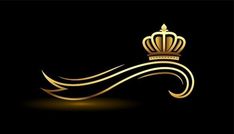 a gold crown on a black background