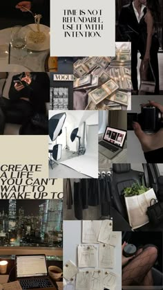 A motivational moodboard that can be used as a phone wallpaper. Represents women in business, success, accomplishing your dream life whatever that may be, creativity, leveling up, eating right, all while going on hot dates with the love of your life. Black Successful Women, Law School Inspiration, Business Woman Successful, Vision Board Goals, Dream Vision Board, Vie Motivation, Vision Board Manifestation