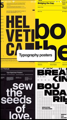 some type of typograph posters with different font and numbers on the same page