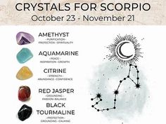 the crystals for scorpio calendar is shown