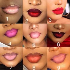 Good Lip Combos, Lip Combos For Black Women, Ombre Lipstick, Maquillage Yeux Cut Crease, Lip Combos, Lip Art Makeup, Makeup For Black Skin, Lip Makeup Tutorial, Makeup Artist Tips