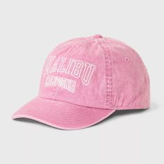 Girls' Malibu California Baseball Hat - Pink : Target Pink Baseball Hat, Girls Baseball, Trending Hats, Barbie Hat, Pink Baseball Cap, Kids Head, Straw Cowboy Hat, Multiple Outfits, Merch Ideas